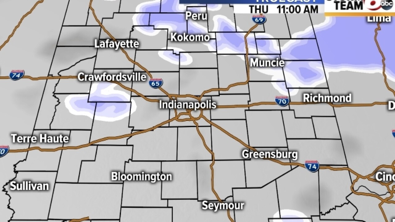 When you can expect to see snow Thursday morning