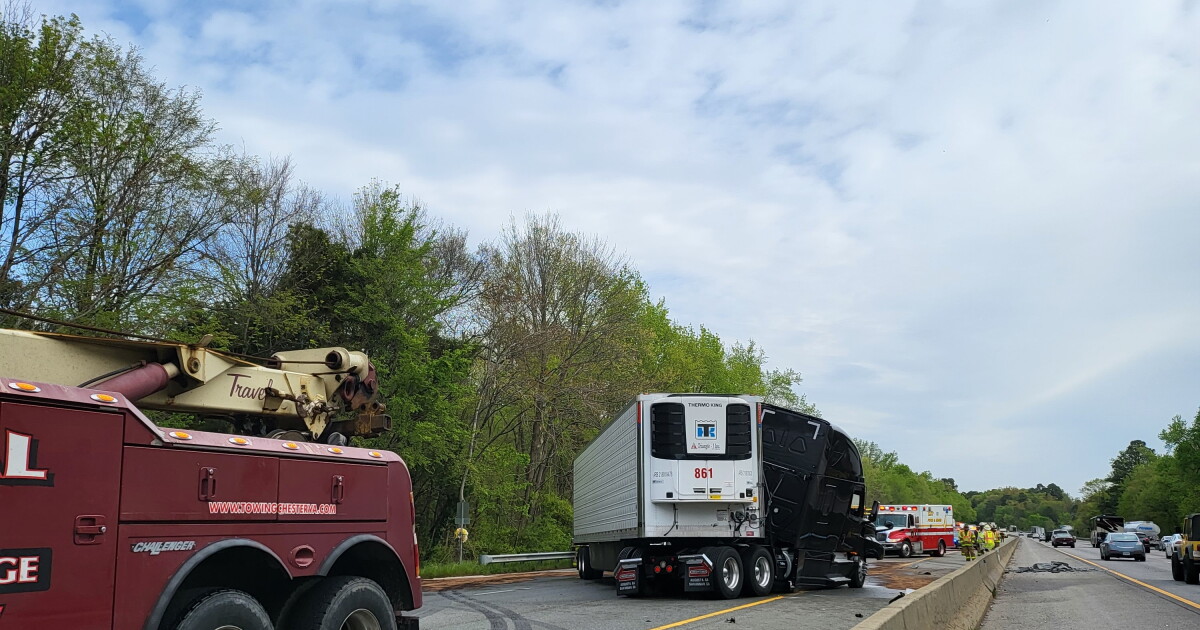 Tractor-trailer driver injured in crash on I-95