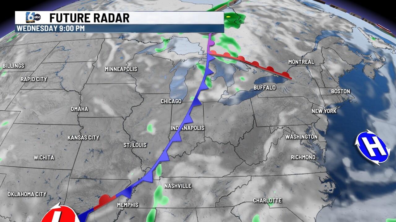 Pleasant start to the week with showers chances midweek
