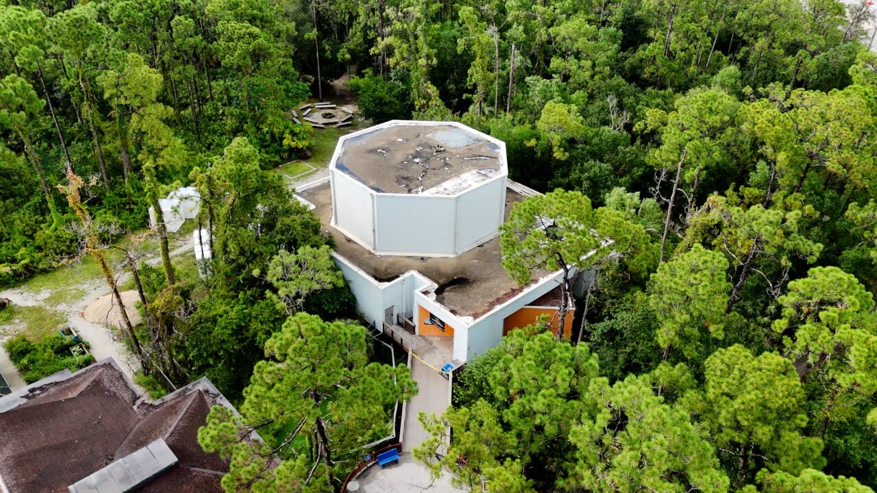 Aerial view of the Calusa Nature Center Planetarium.