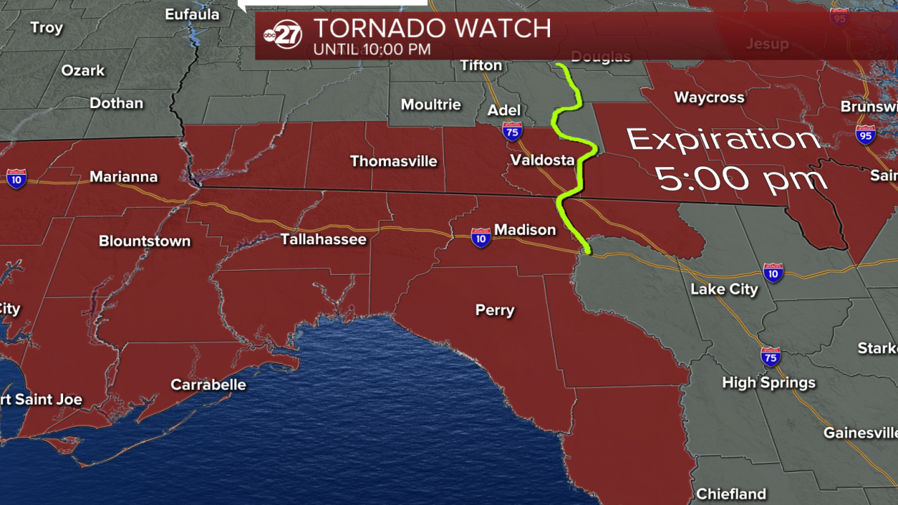 Tornado Watch Issued For Big Bend South Georgia Until 10 P M Et