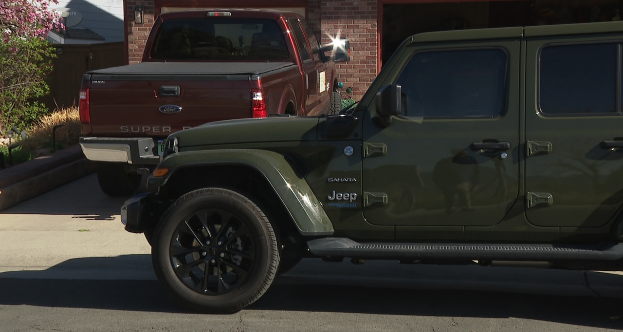 Dena Townsend's diesel-powered truck and hybrid Jeep.