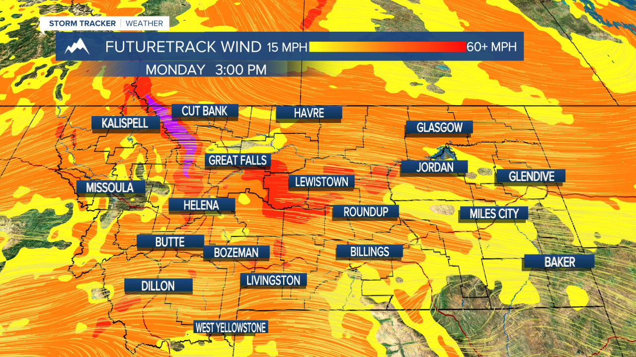 Windy conditions Monday Sept 18