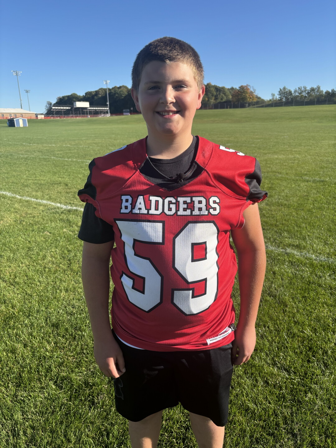Parker Lang is a lineman for West Bend Youth Football