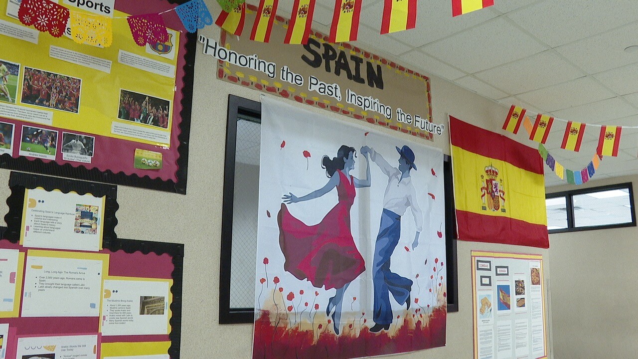Decorations representing Spain at Live Oak 