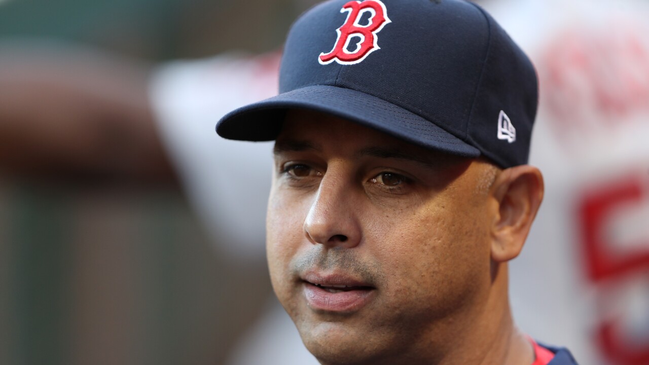 Manager Alex Cora of the Boston Red Sox