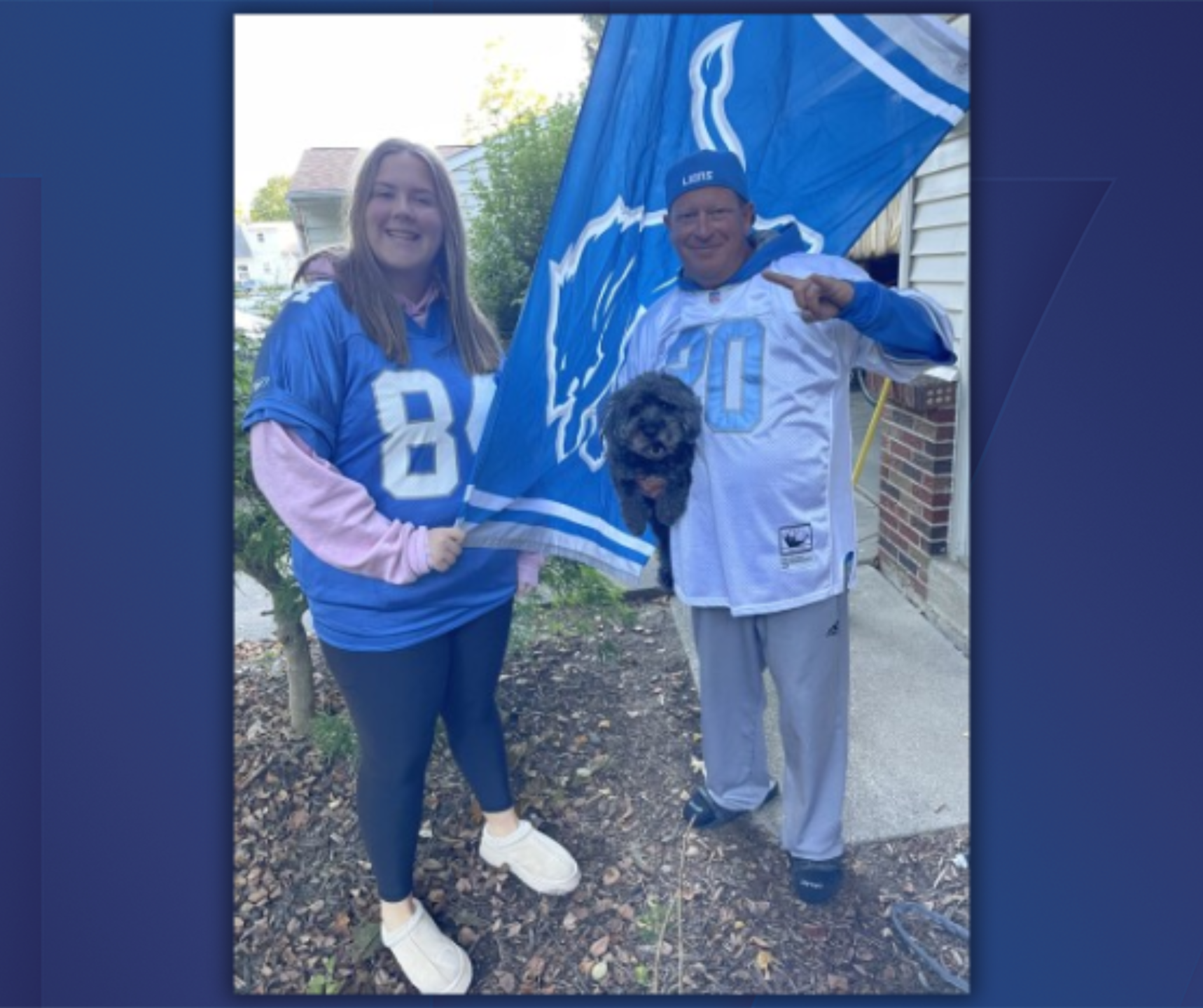 Lions fans with flag