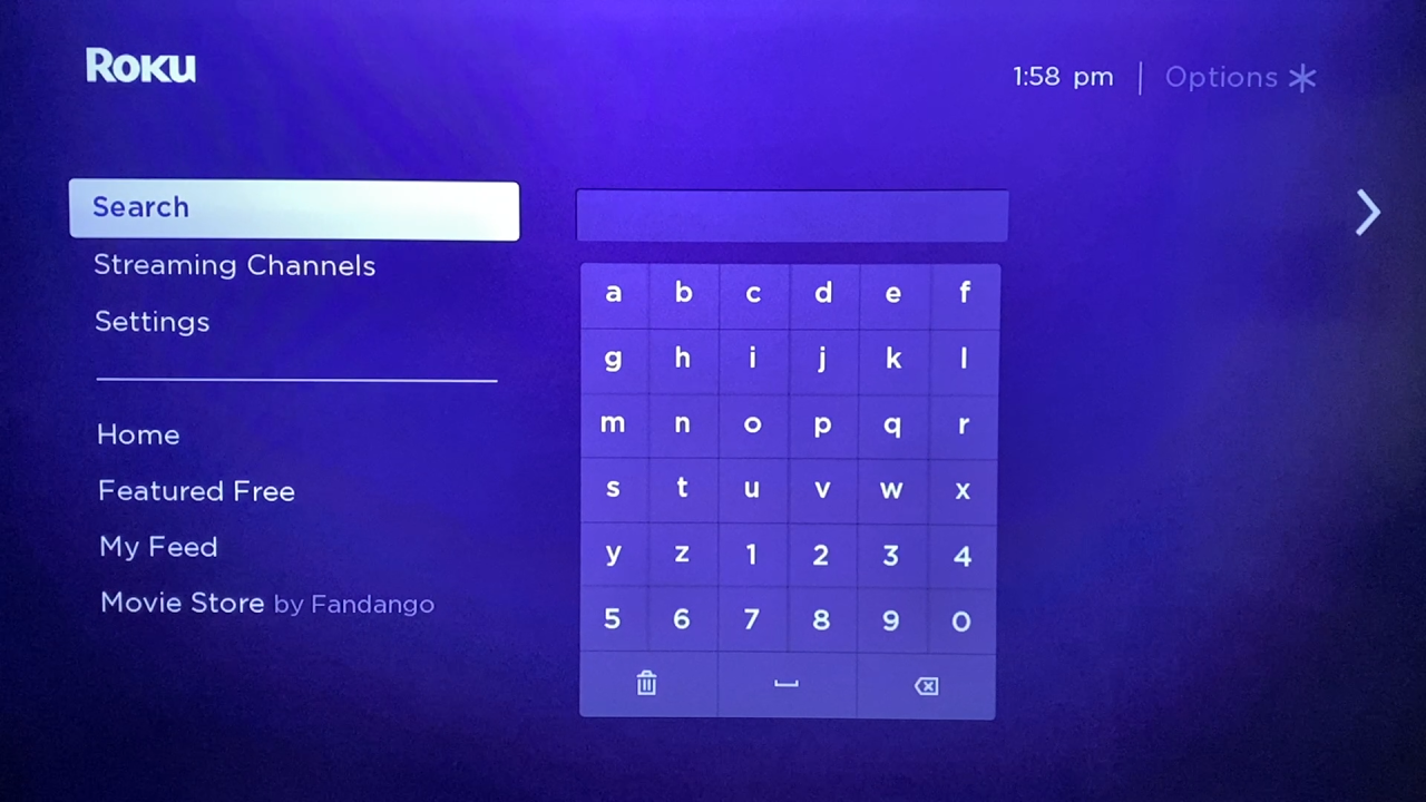 Search in Roku