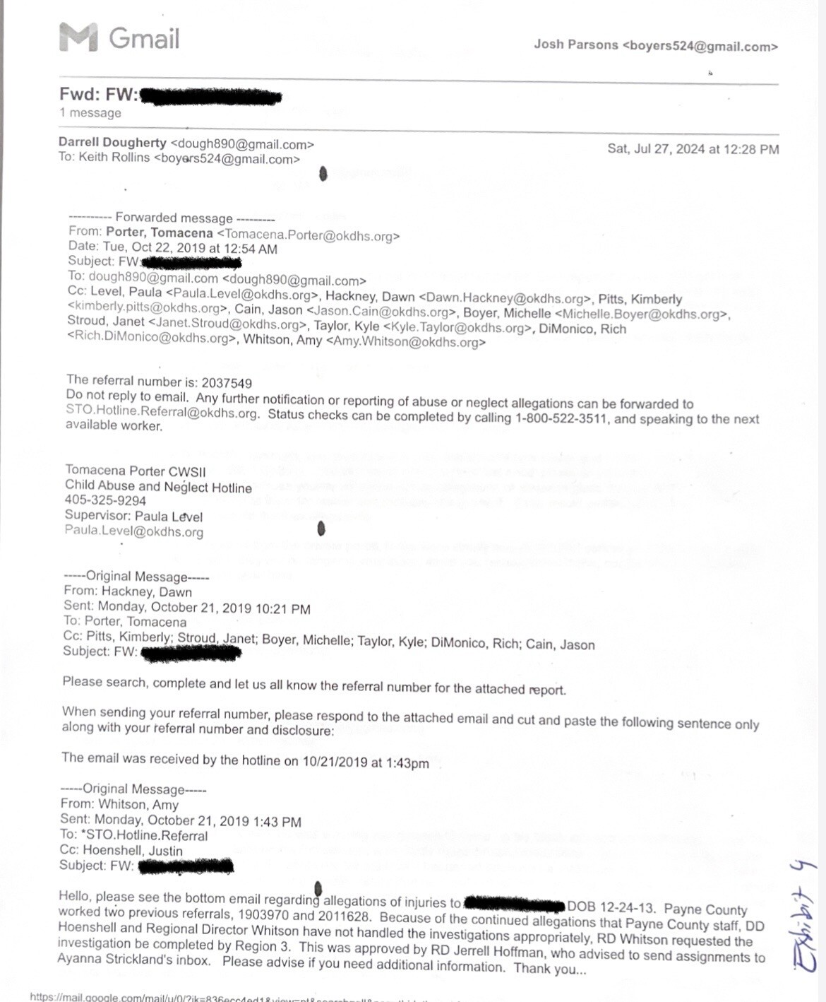 DHS email falsifying call logs