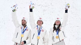 U.S. clinches back-to-back gold in mixed team aerials in dominating fashion