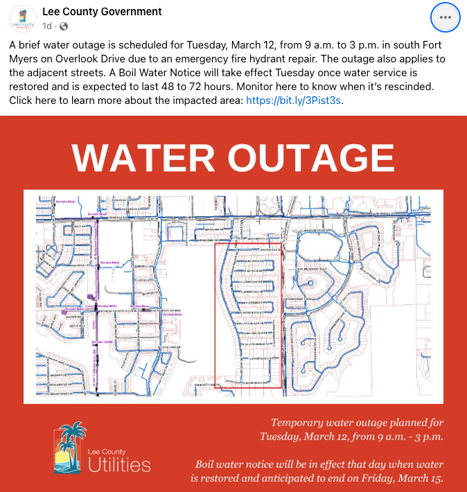 "There was no notice"; says frustrated residents after Lee County shut off their water for hours Tuesday