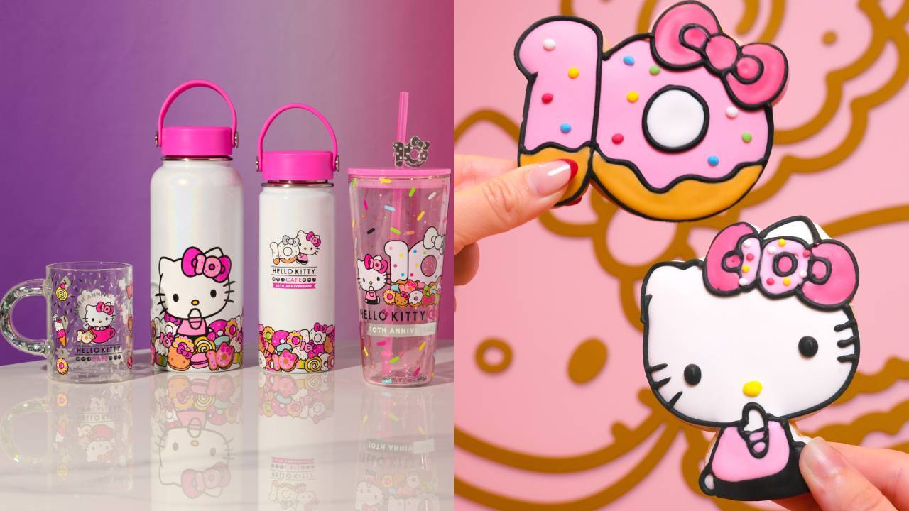  New 10th Anniversary merch at the Hello Kitty Cafe Truck. 