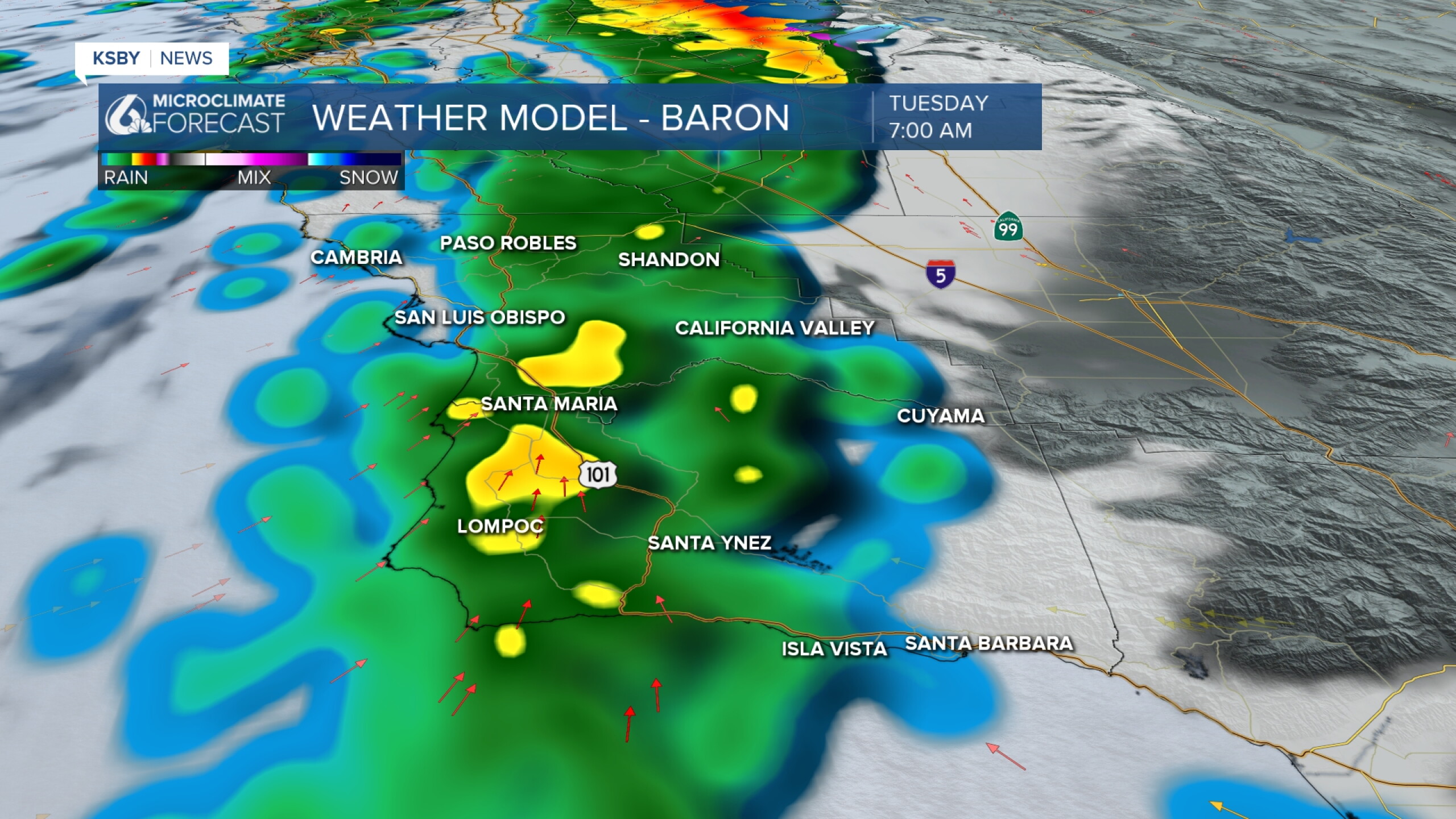 Mild weather Monday, ahead of rain for Tuesday morning