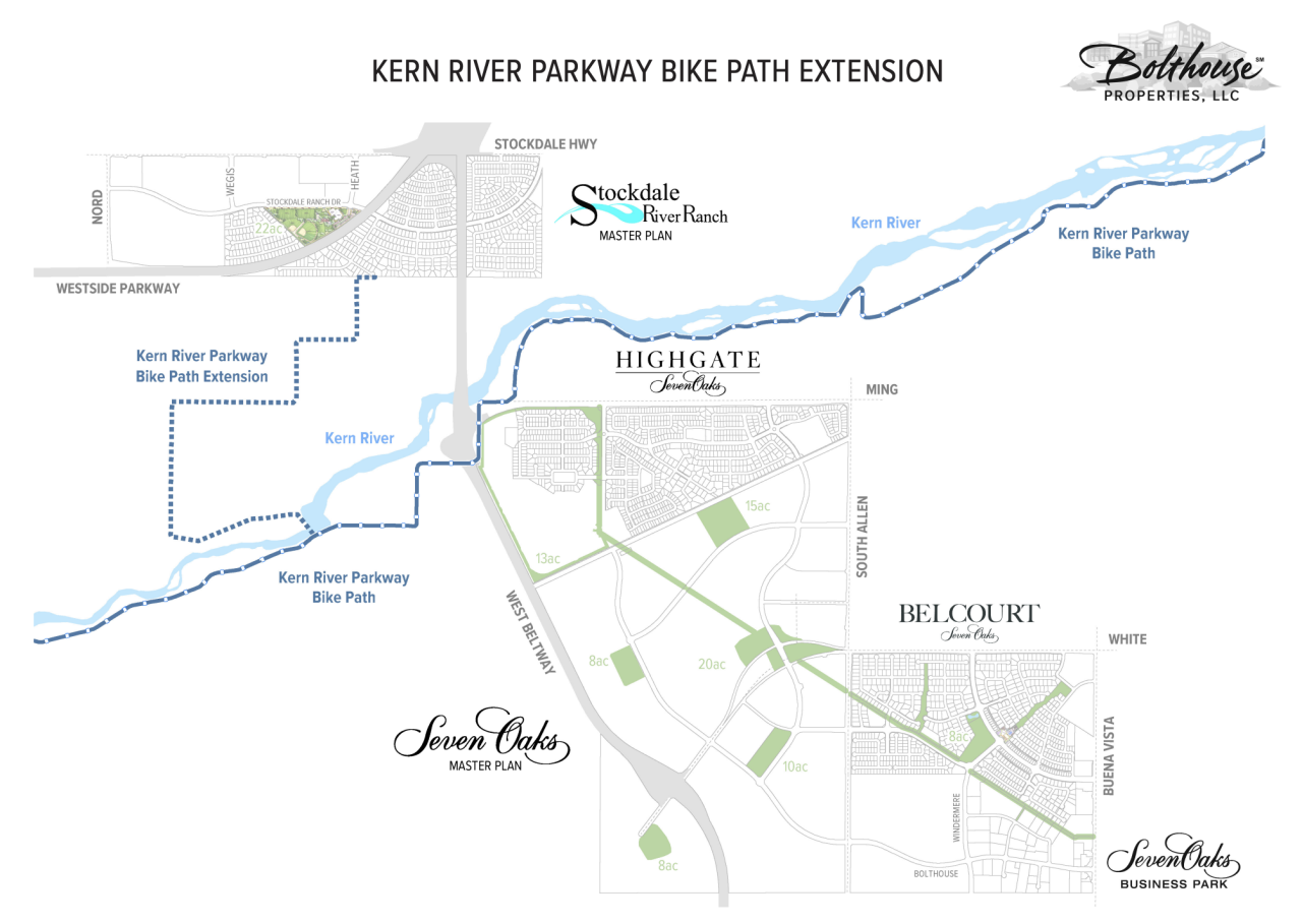 Map of Kern River Parkway Bike Path Extension