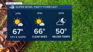 Super Bowl party forecast