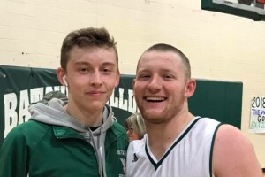 Nate Watson (left) with teammate Kaleb Moell.