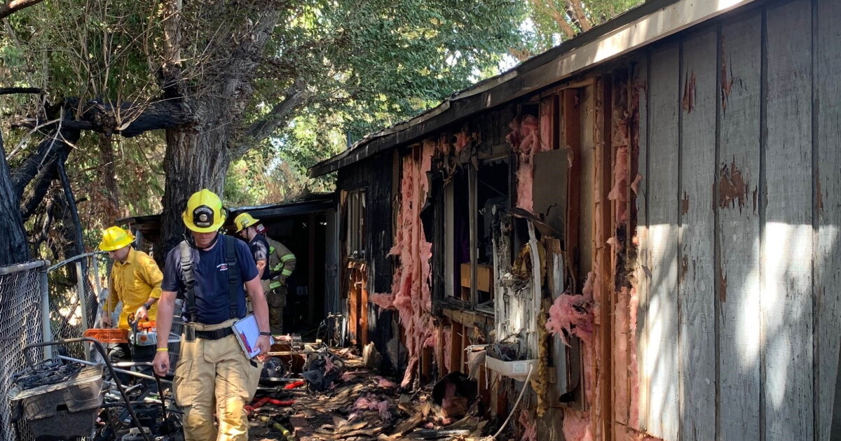 Fire crews battled a house fire in Atascadero