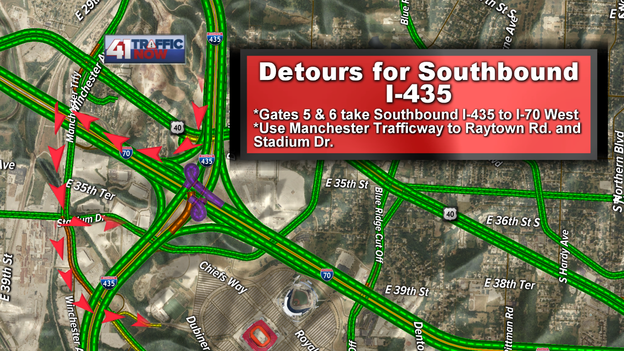 Detour for Southbound I-435
