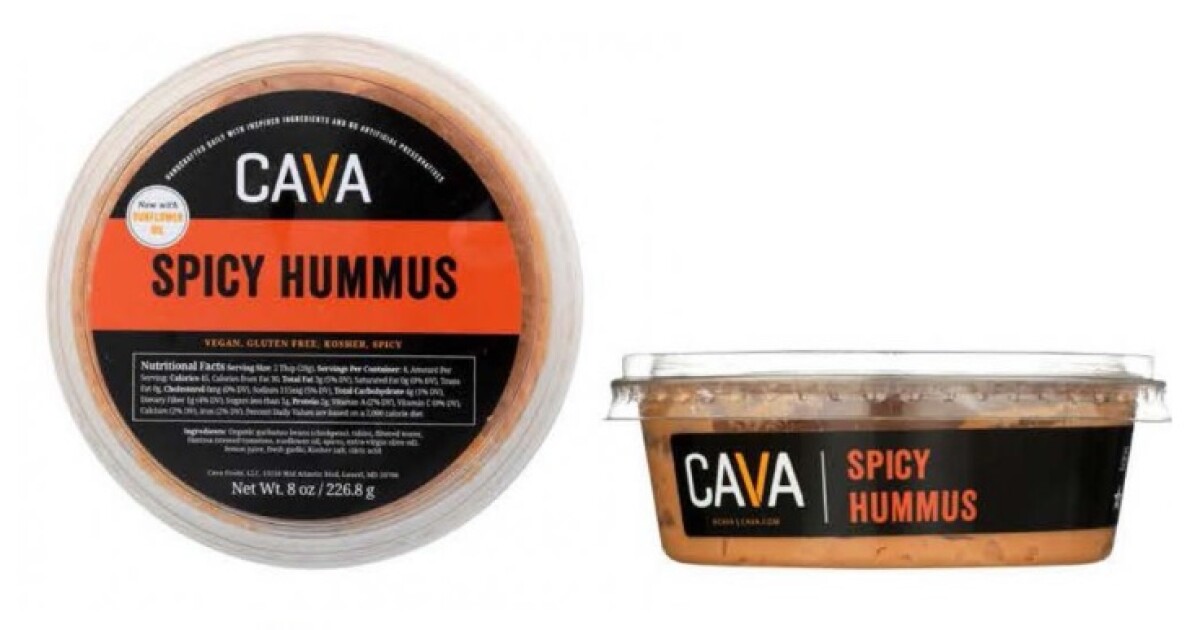 Allergy alert issued for CAVA hummus due to undeclared presence of sesame