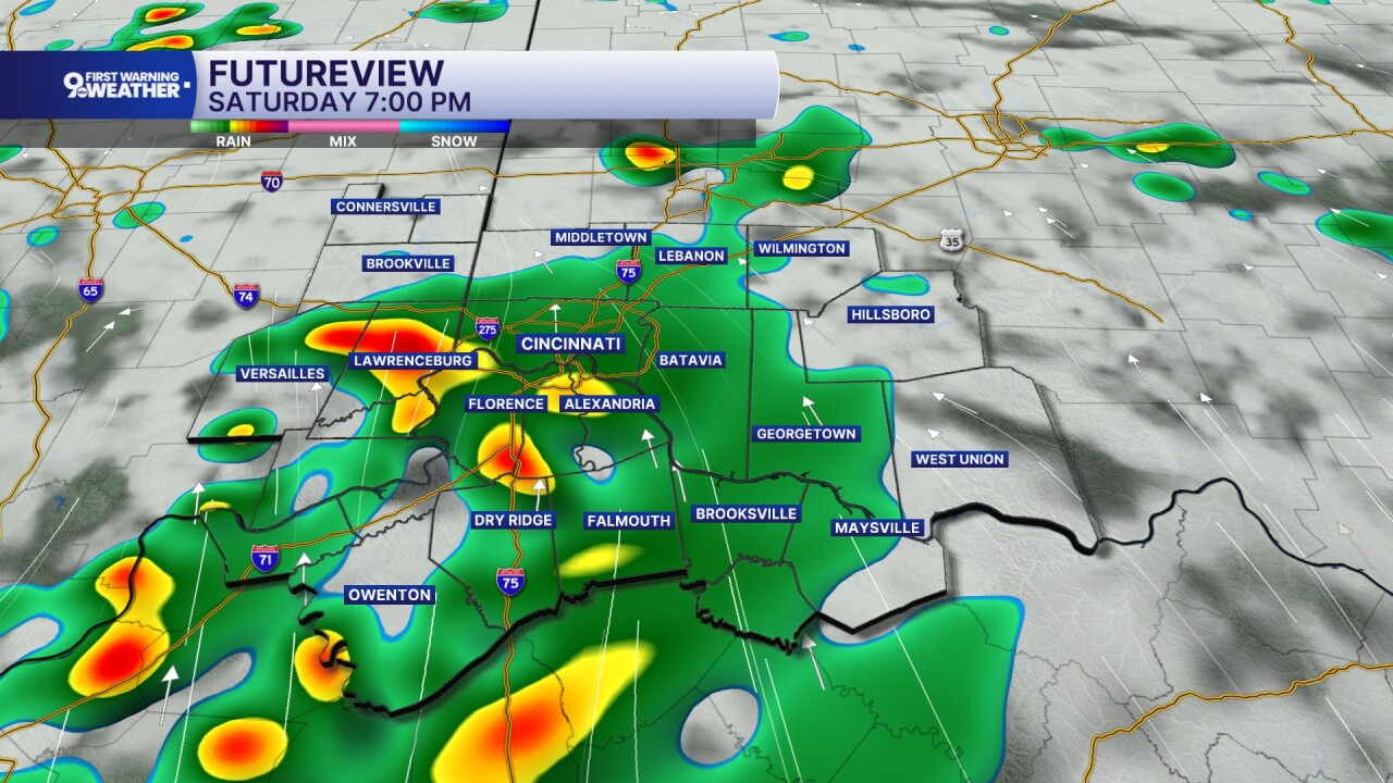 Saturday evening storms