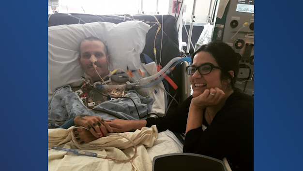 Daniel and Kimberly Wickstrom at the hospital during his heart transplant journey.png