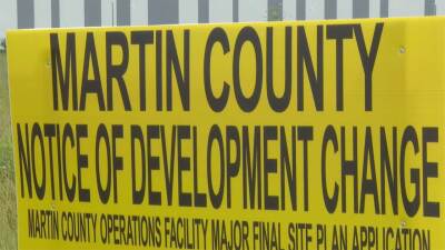 Martin County notice of development change sign