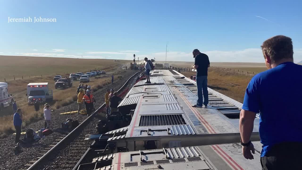 Amtrak train derailment along Hi-Line