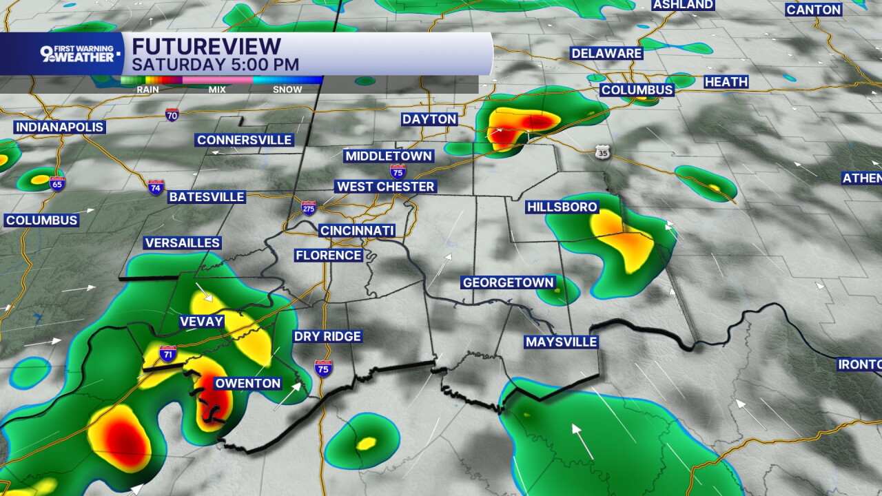 Saturday evening storms