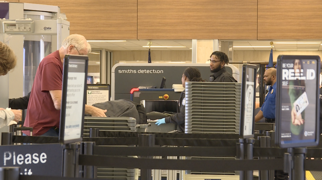 TSA screening at Norfolk airport