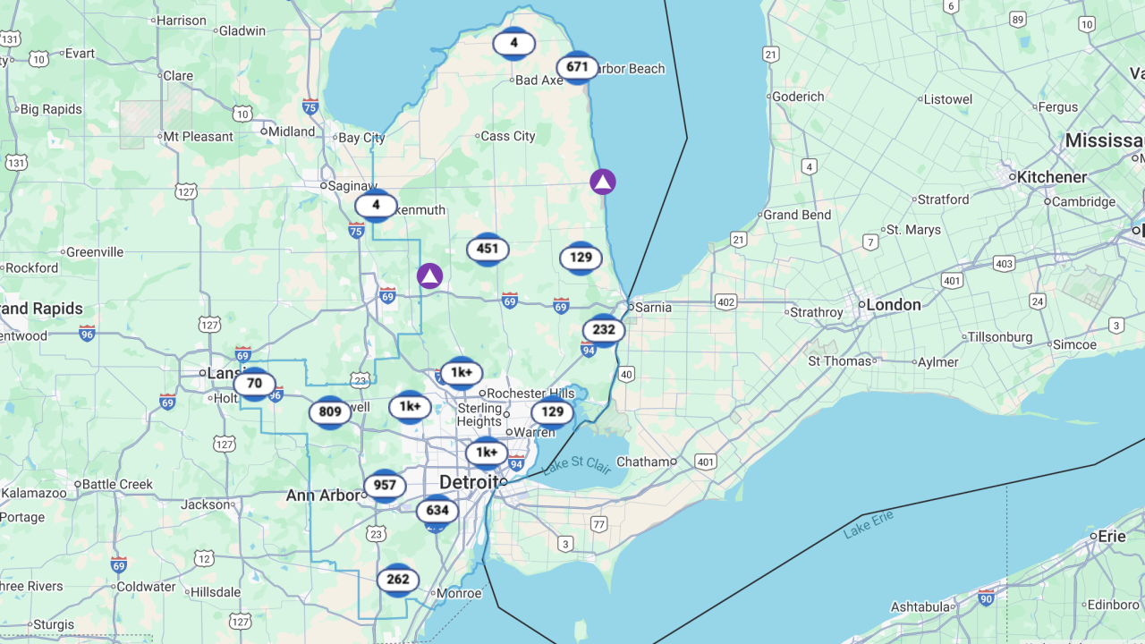 High winds DTE reports more than 2,500 without power in Southeast Michigan
