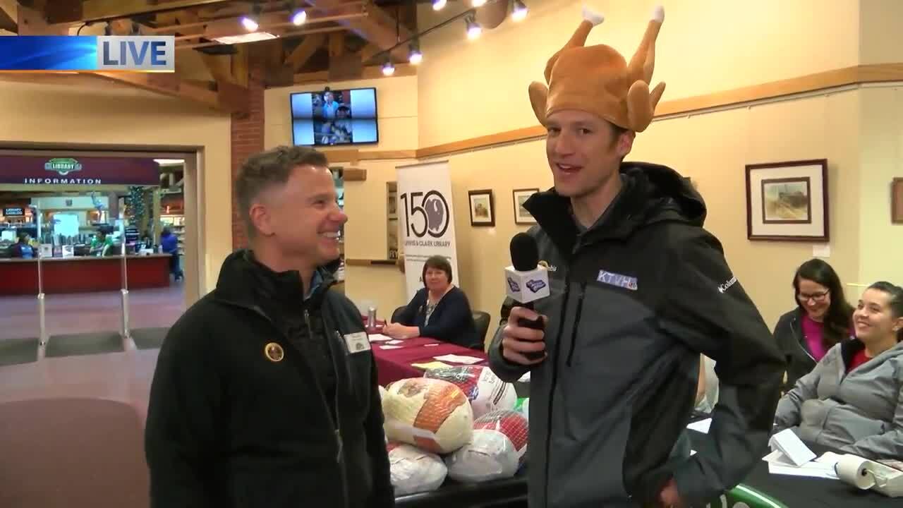 MTN's Andy Curtis and Helena Food Share Executive Director Bruce Day at past Turkey Challenge