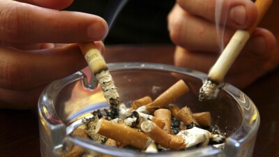 Cigarettes and an ash tray