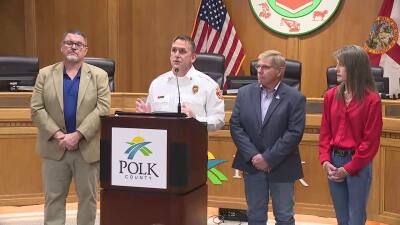 Polk County officials hold press conference on recent brush fires amid burn ban