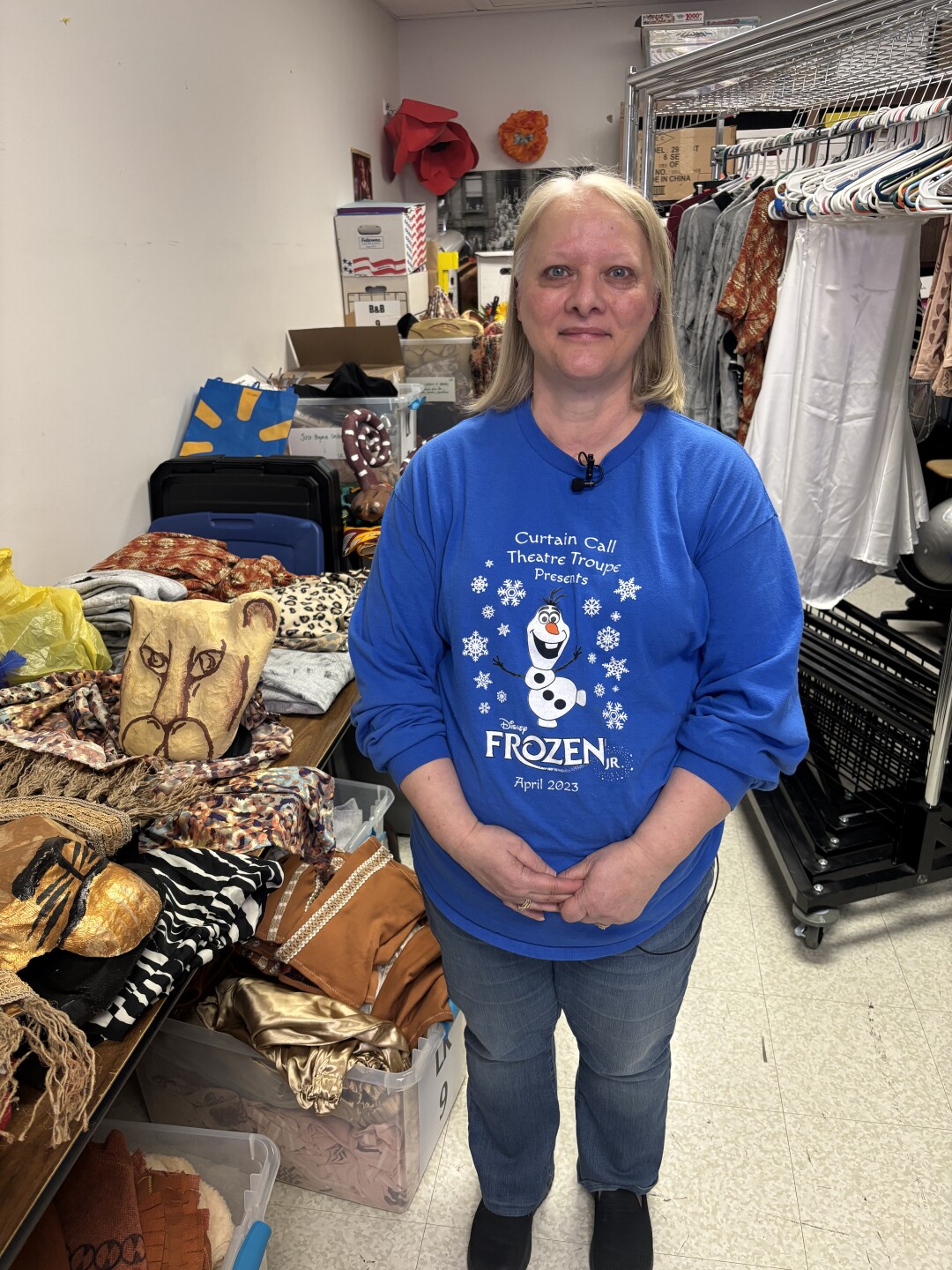 Tryna Meyer is a volunteer costume designer for Curtain Call Theatre Troupe at Central Middle School in Hartford