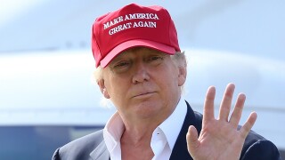 Donald Trump at his Scottish golf course.