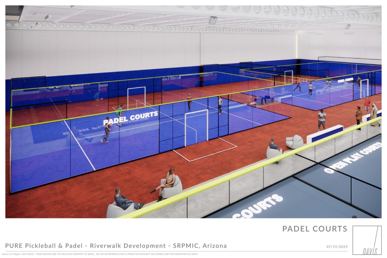 Renderings of the Padel Courts.
