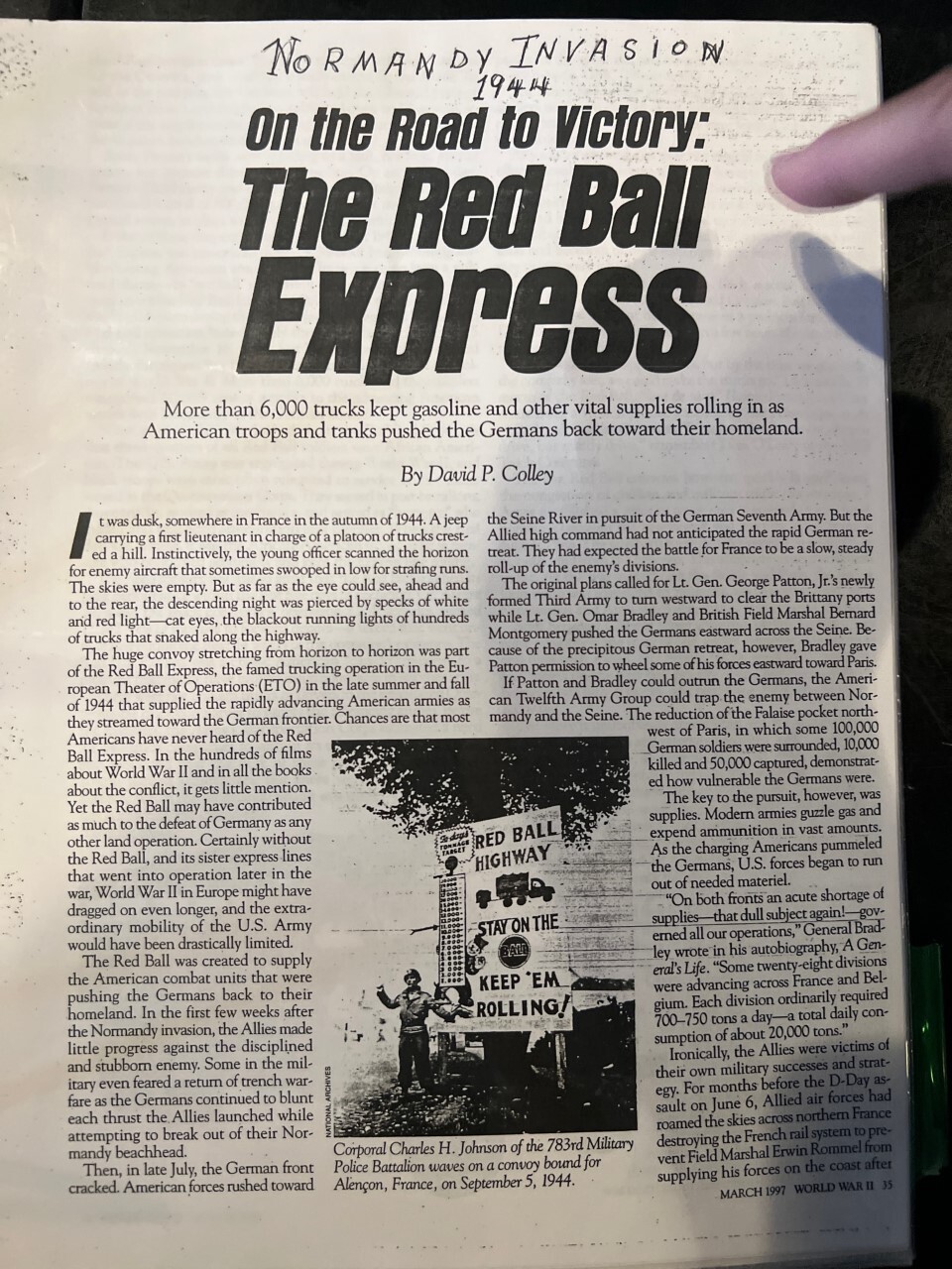 The Red Ball Express newspaper clipping
