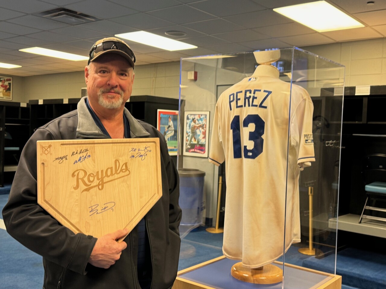 Bill with Bobby Witt Jr signed home plate.jpg