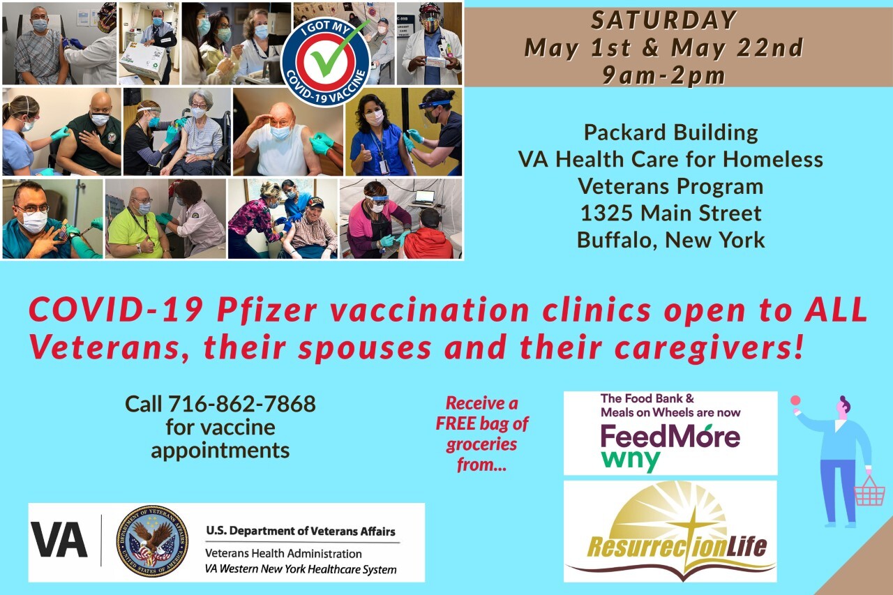 The VA Health Care for Homeless Veterans Program is hosting a pair of walk-in vaccination clinics in May.