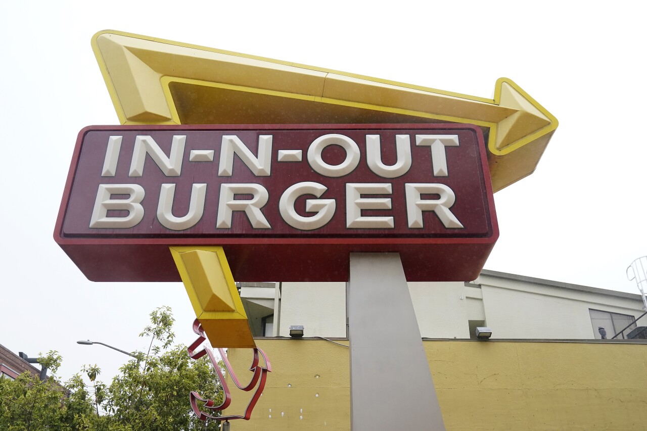 In-N-Out Burger sign at Fisherman's Wharf in San Francisco