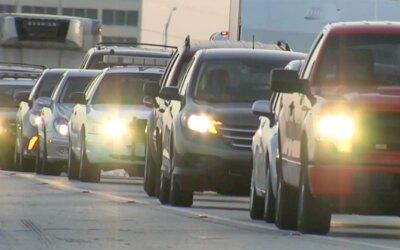 Cars in traffic