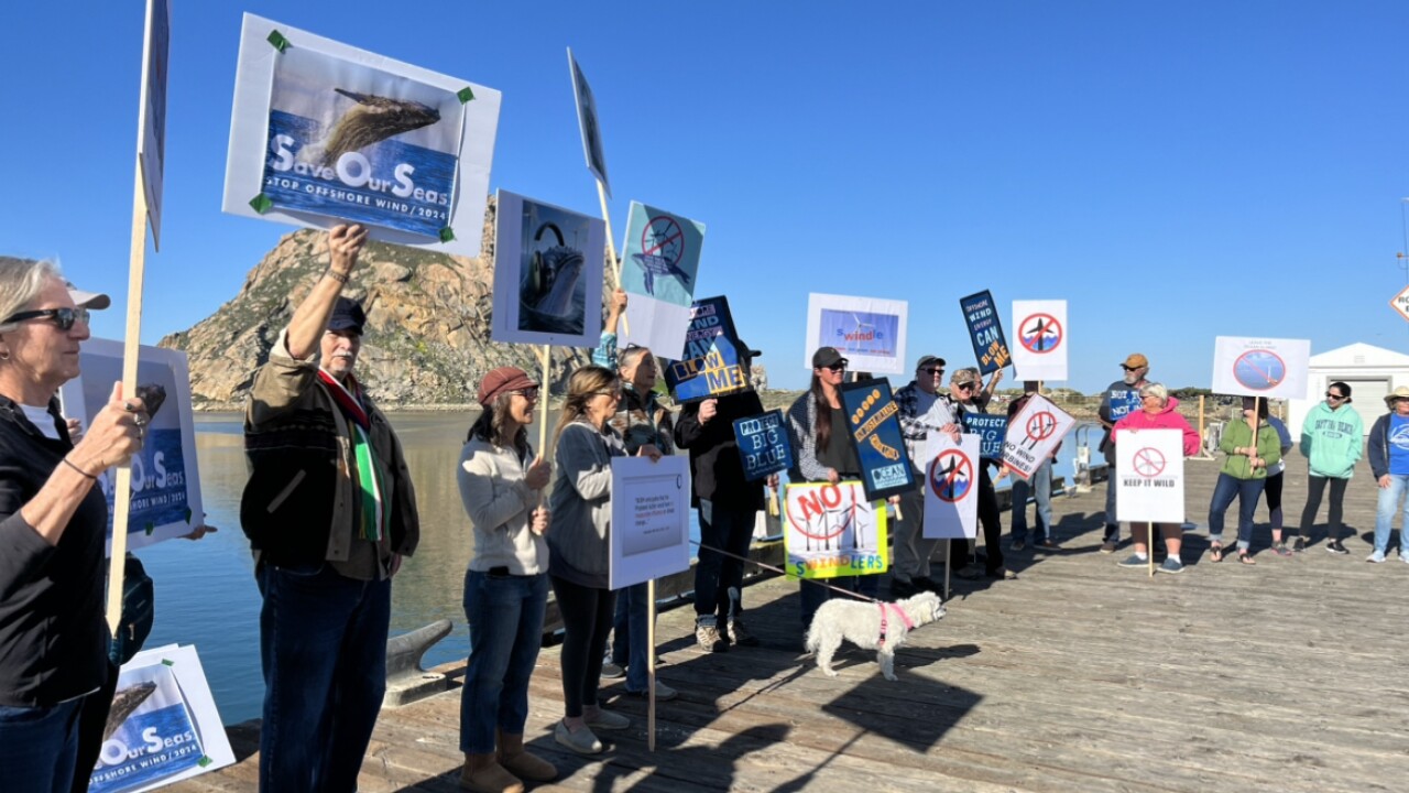 Members of the community still showed up to North "T" Pier in Morro Bay after offshore wind developers postponed their planned Port Hours on offshore wind development. 