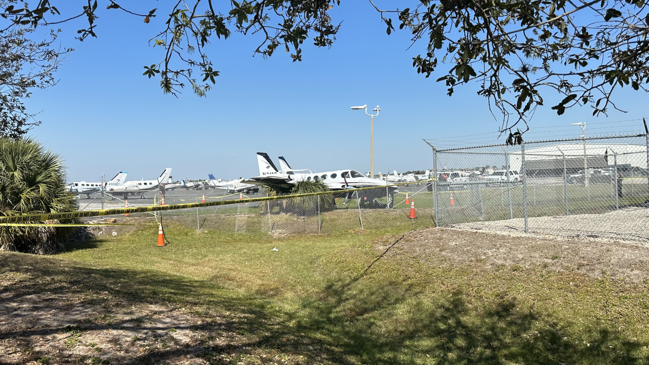 Police tape surrounds aircraft at Page Field