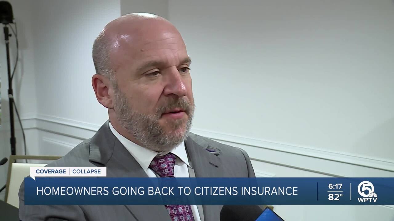Citizens CEO Tim Cerio says about 1% of the policies "have come back in." Roundtable in Clearwater.