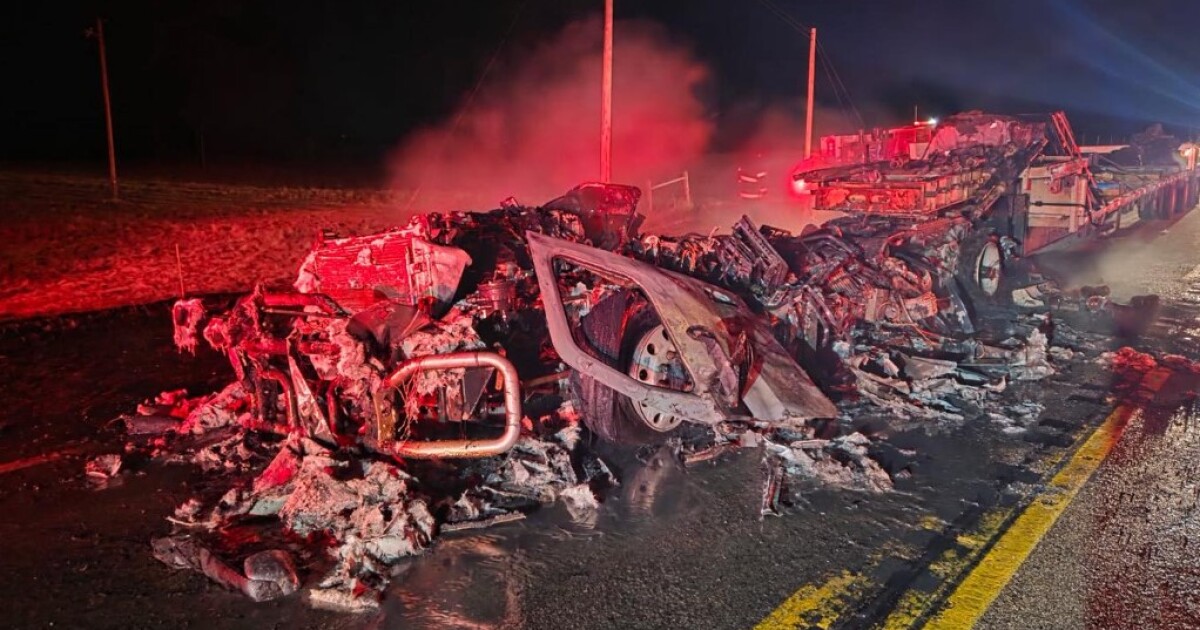 Semi-truck shot at, destroyed by fire on Montana Highway