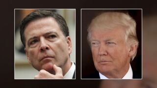 James Comey and Donald Trump side by side.