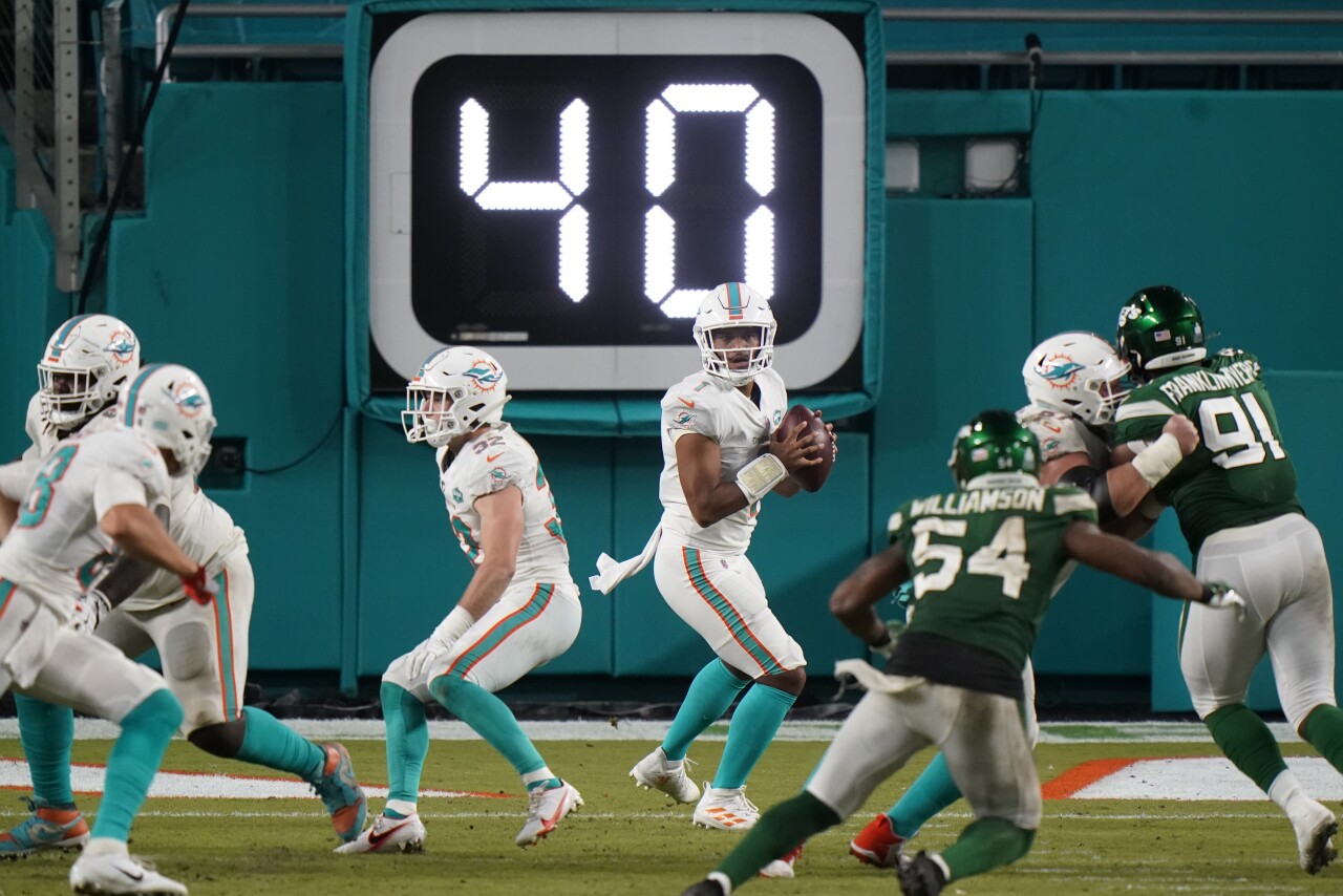 Miami Dolphins QB Tua Tagovailoa NFL debut vs. New York Jets, Oct. 18, 2020