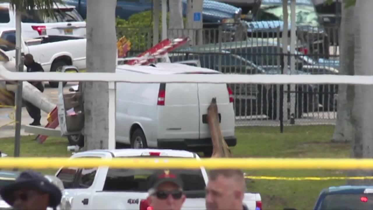 van that crashed on campus of Alexander W. Dreyfoos School of the Arts, May 13, 2022