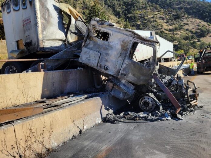 Colorado Department of Transportation_CMV crash in glenwood canyon