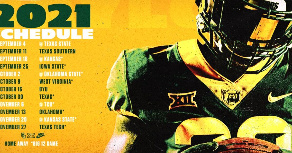 Baylor releases 2021 football schedule, features seven home games baylor-releases-2021-football-schedule-features-seven-home-games